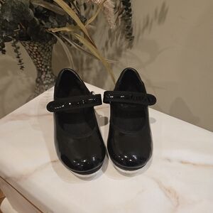 Dance Class Black Patent Leather Molly Jane Tap Shoes Dance Shoes Sz 10T Medium